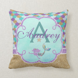 Mermaid Personalisiert Monogram Pillow Name Kissen