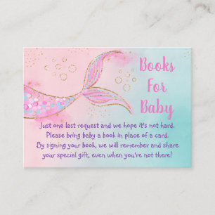 Mermaid Pink Gold Baby Showbuchanfrage Begleitkarte