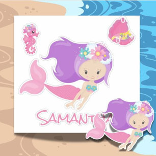 Mermaid Pink Sea Freunde Aufkleber