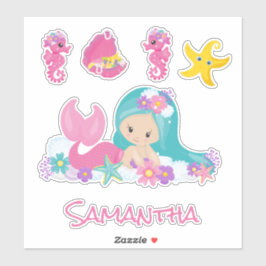 Mermaid Pink Sea Friends Sticker