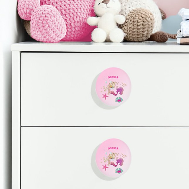 Mermaid Pink Starfish Kinderzimmer Dekoration Keramikknauf (Von Creator hochgeladen)