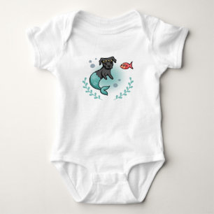 Mermaid Pit Bull Baby Strampler