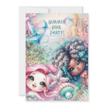 Mermaid Pool-Party Einladung