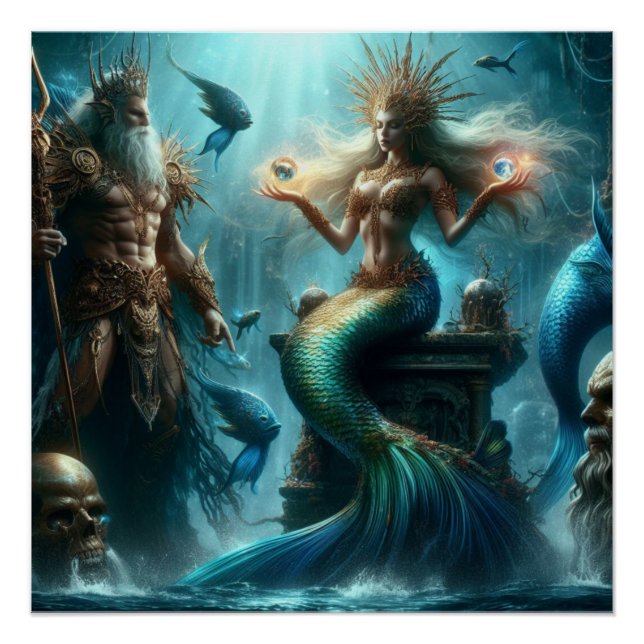 Mermaid Poseidon Poster (Vorderseite)