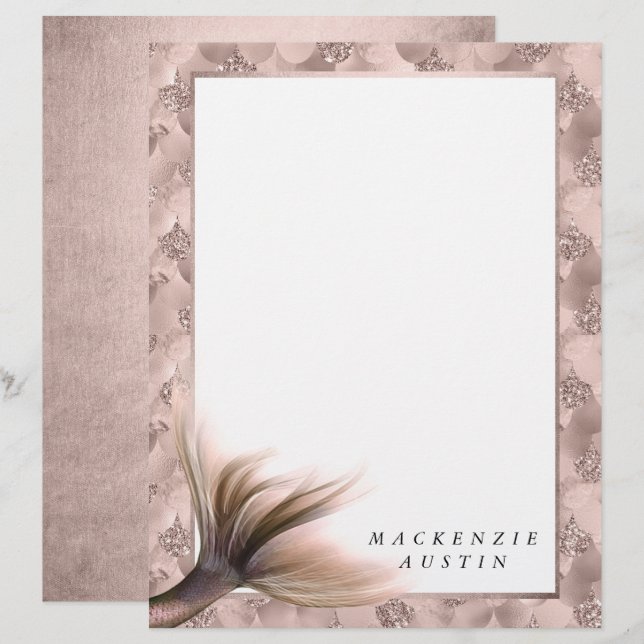 Mermaid Posh Tail | Papier de pêche en terre cuite (Devant / Derrière)