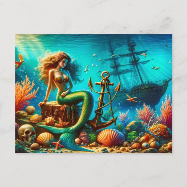 Mermaid Postcard Postkarte (Vorderseite)