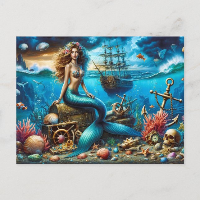 Mermaid Postcard Postkarte (Vorderseite)