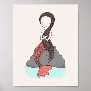 Mermaid Poster Niedlich Mermaid Kinderzimmer Art G