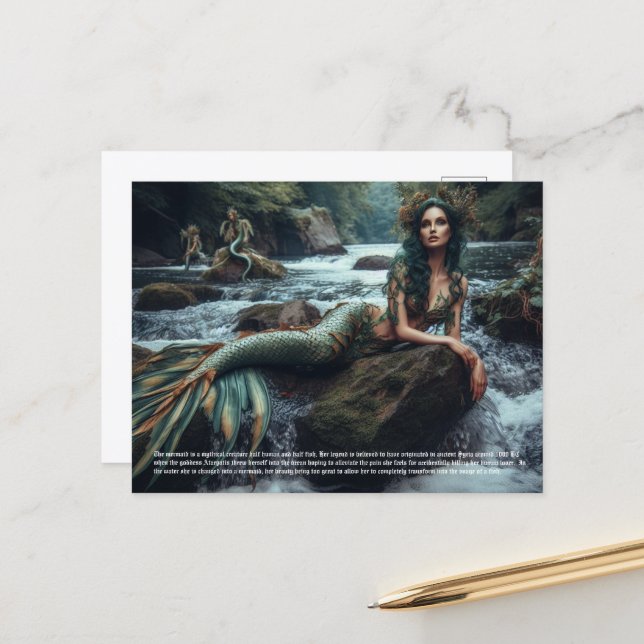 Mermaid Postkarte (Vorderseite/Rückseite Beispiel)