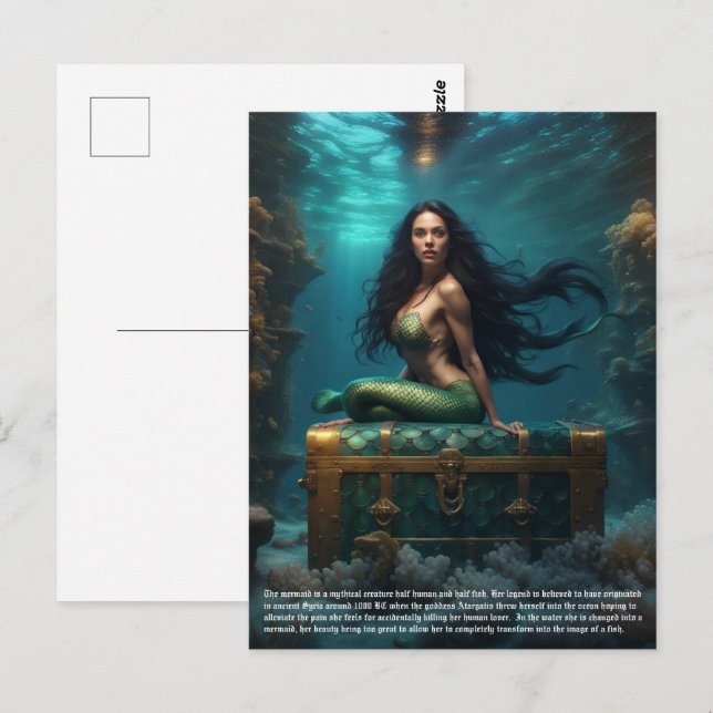 Mermaid Postkarte (Vorne/Hinten)