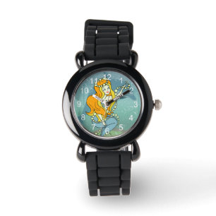 Mermaid Rainbow and Dolphin Illustration Design Armbanduhr