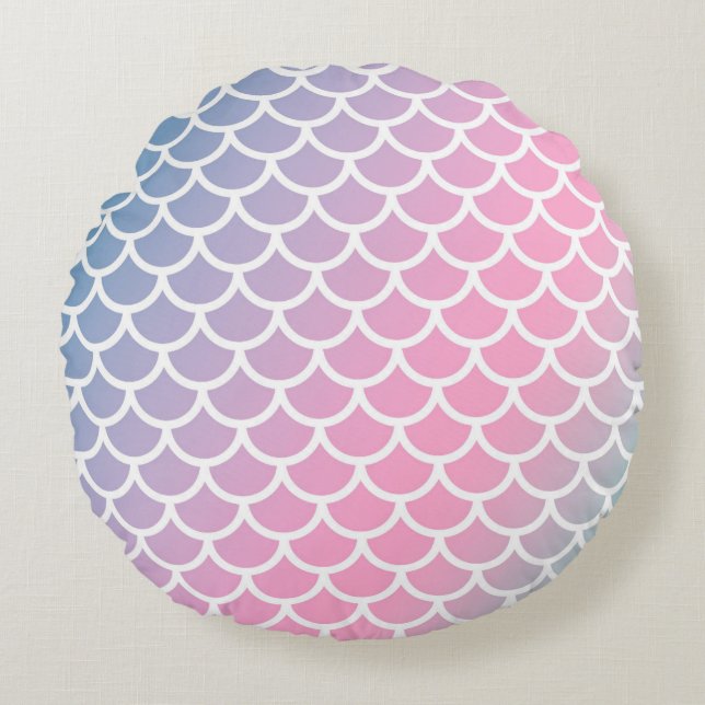 Mermaid Rainbow Farben Rundes Kissen (Vorderseite)