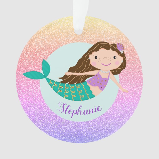 Mermaid Rainbow Parties scintillant Girly Nom pers (devant)