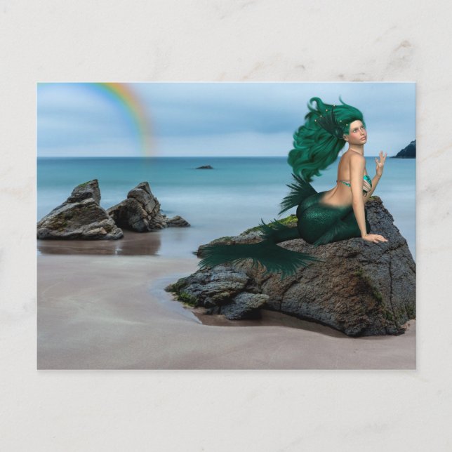 Mermaid Rock Beach Landschaft Postkarte (Vorderseite)