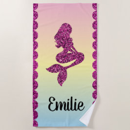 Mermaid rosa Glitzer Strandtuch