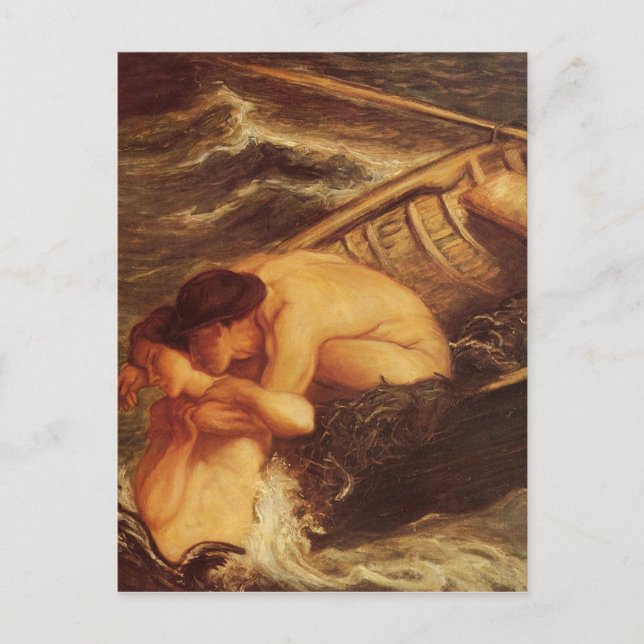 Mermaid & Sailor at Sea Postkarte (Vorderseite)