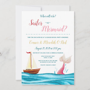 Mermaid/Sailor Invitation Nautical Gender Reveille