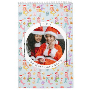 Mermaid Santa Christmas Foto Kalender