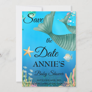 Mermaid Save the Date Baby Dusche Einladung