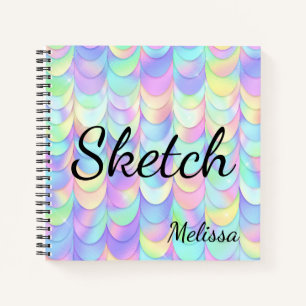 Mermaid Scale Monogram Sketchbook Notebook Notizbuch