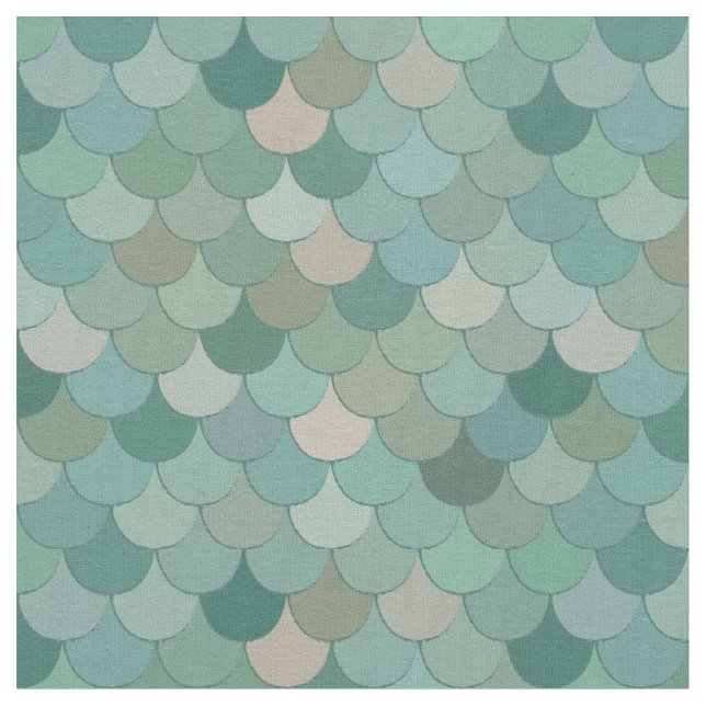 Mermaid Scales Blue Pattern Stoff (Nahaufnahme)