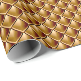 Mermaid Scales Dragon Gold Metallic Elegant Geschenkpapier