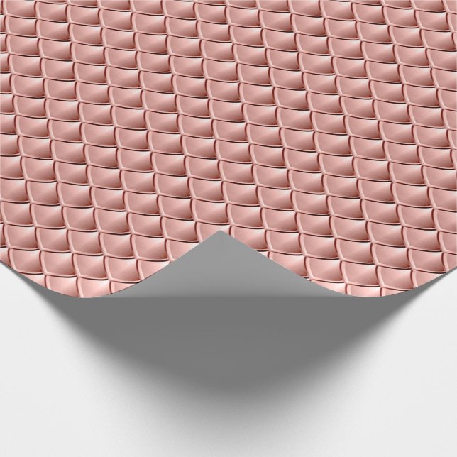 Mermaid Scales Dragon Skin Pink Rose Gold Geschenkpapier (Ecke)
