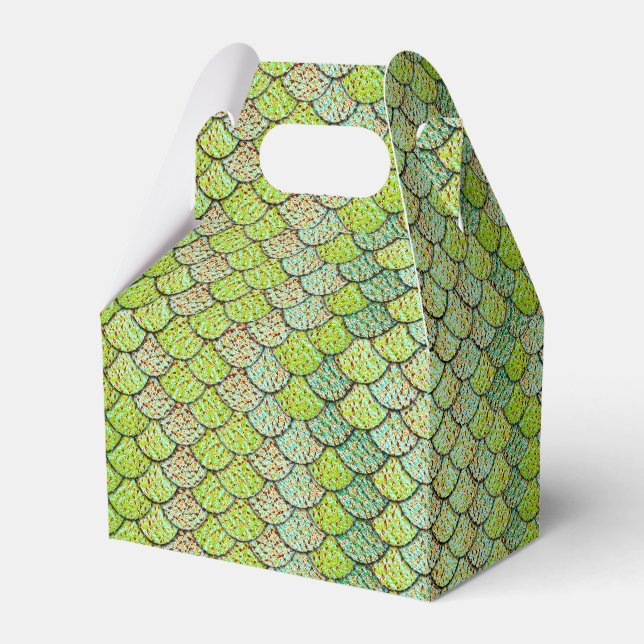 Mermaid Scales Green Pattern Geschenkschachtel (Vorderseite)