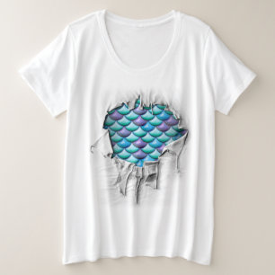 Mermaid Scales Große Größe T-Shirt