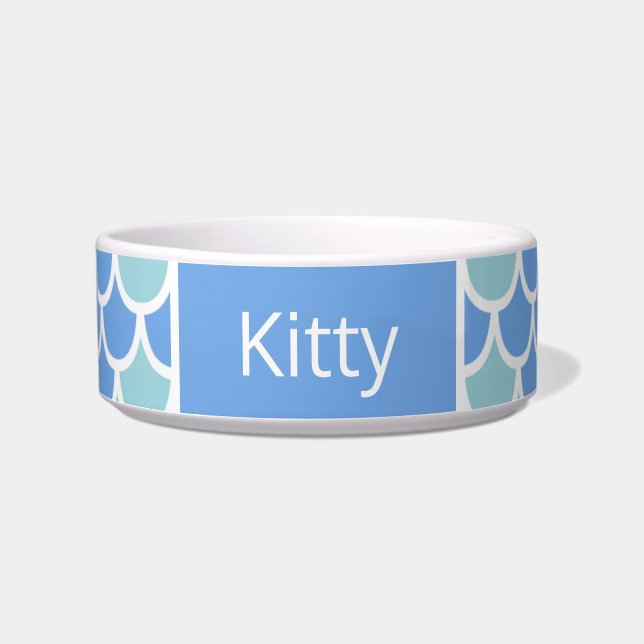 Mermaid Scales Kitty Cat Name Bowl Napf (Vorderseite)