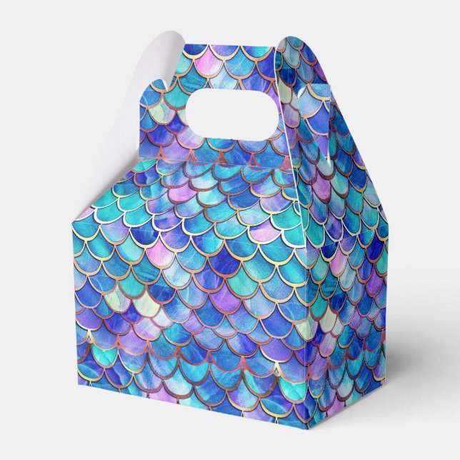 Mermaid Scales Pattern Little Girls Birthday Party Geschenkschachtel (Vorderseite)