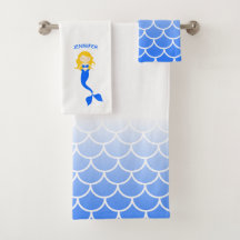 Mermaid Scales Personalisiert Bath Handtuch Set