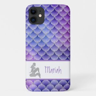 *~* Mermaid Scales Silver Glitzer Lila Blue Case-Mate iPhone Hülle