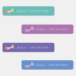 Mermaid School Class Lunch Name Number Labels Etiketten