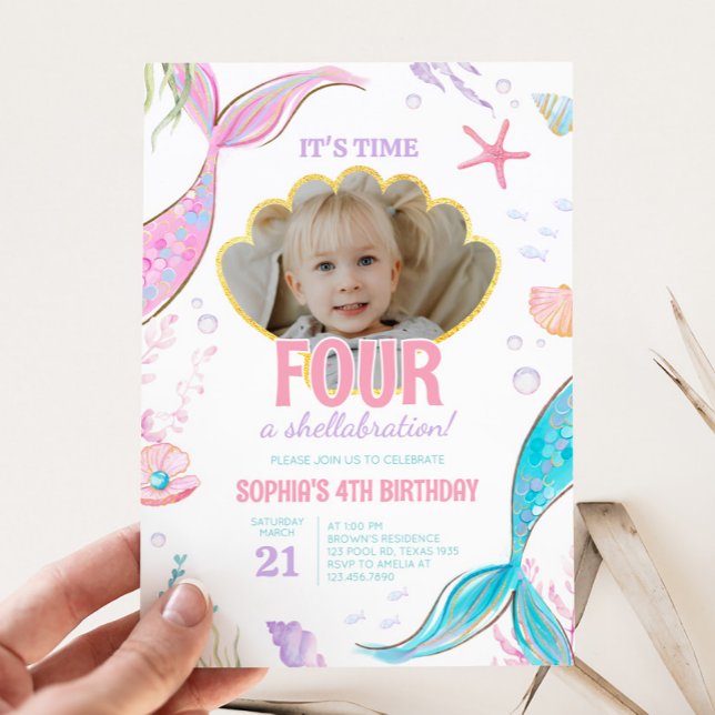 Mermaid Schwanz Birthday Party Einladung (Mermaid Tail Birthday Party Invitation)