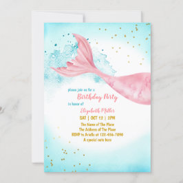 Mermaid Schwanz Girl Birthday Party Einladung