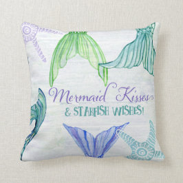 Mermaid Schwanz Kisses Starfish wünscht Sprichwort Kissen