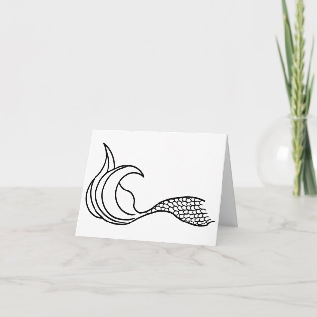 Mermaid-Schwanz-Kontur auf Blankokarte (Vorderseite)