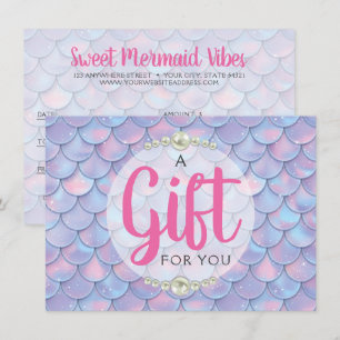 Mermaid Schwanz Scales Boutique Geschenkgutschein Einladung