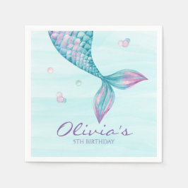 Mermaid Schwanz Under Sea Birthday Napkins Serviette