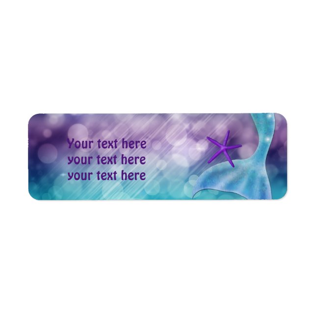Mermaid Schwanz Under Sea Party Address Labels (Vorne)
