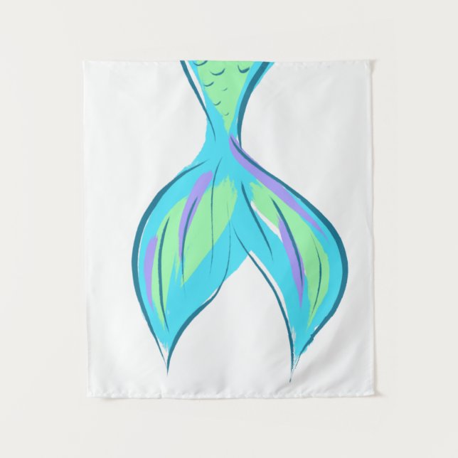 Mermaid Schwanz Wandteppich (Vorderseite)