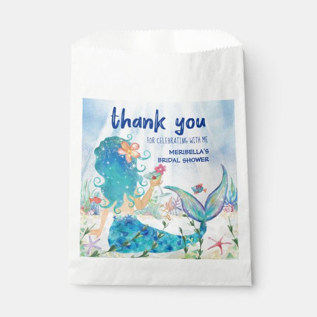 Mermaid Sea | Beach Brautparty Vielen Dank Geschenktütchen (Vorderseite)