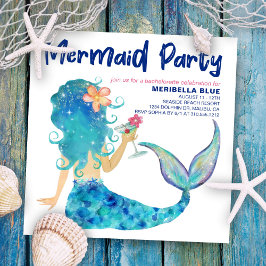 Mermaid Sea | Beach Cocktail Junggeselinnen-Abschi Einladung