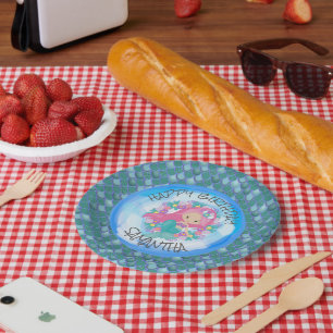 Mermaid Sea Blue Green Scales Paper Plate Pappteller