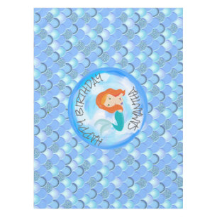 Mermaid Sea Blue Scales Tableclout Tischdecke