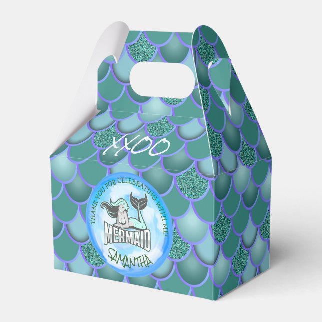 Mermaid Sea Blue Scales Vielen Dank für Ihre Unter Geschenkschachtel (Vorderseite)