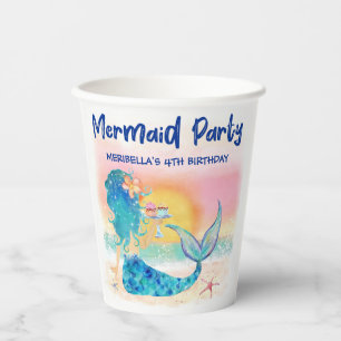 Mermaid Sea Cupcakes vom tropischen Strand Pappbecher