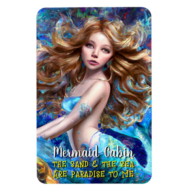 Mermaid Sea Goddess Nymph Siren Cruise Room Door Magnet (Vertikal)