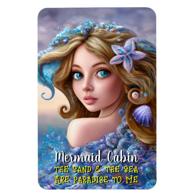 Mermaid Sea Goddess Nymph Siren Cruise Room Door Magnet (Vertikal)